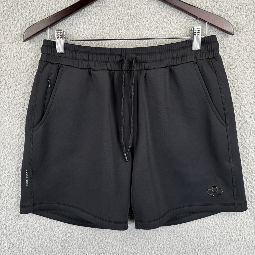 Rudis Wrestling Shorts Mens Medium Black 6" Inseam Stretch Pockets Cool Touch
